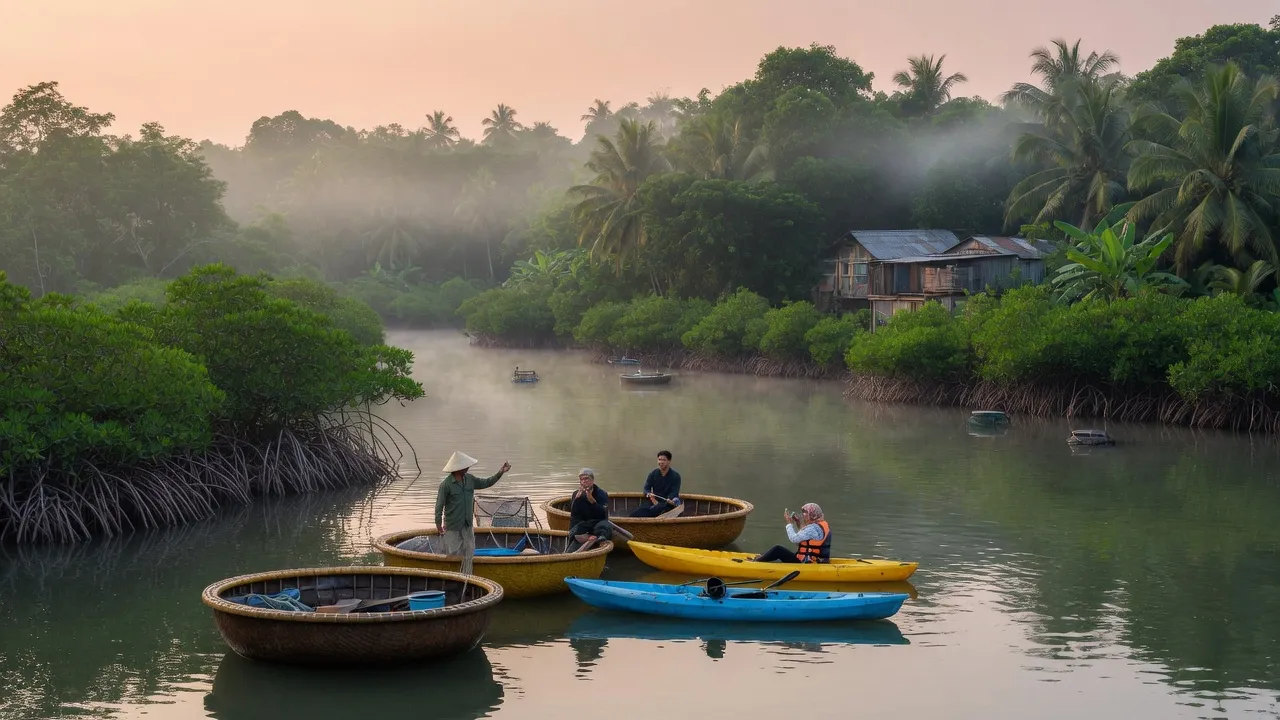 Vé Thuyền Thúng & Kayak Cửa Cạn Phú Quốc